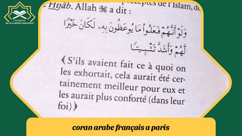 coran arabe français a paris
