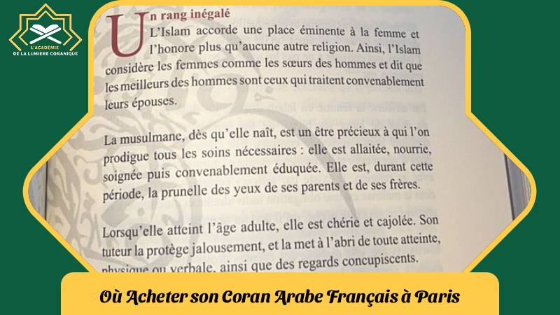 Coran arabe français à Paris