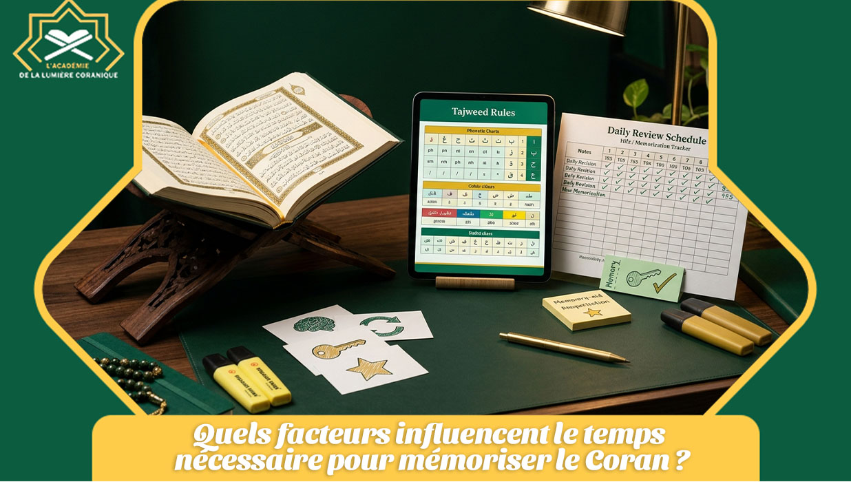 Quels facteurs influencent le temps nécessaire pour mémoriser le Coran?